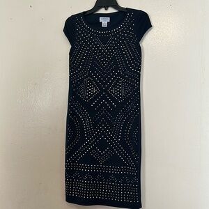 CARMEN Carmen Marc Valvo Studded Blue Dress XS